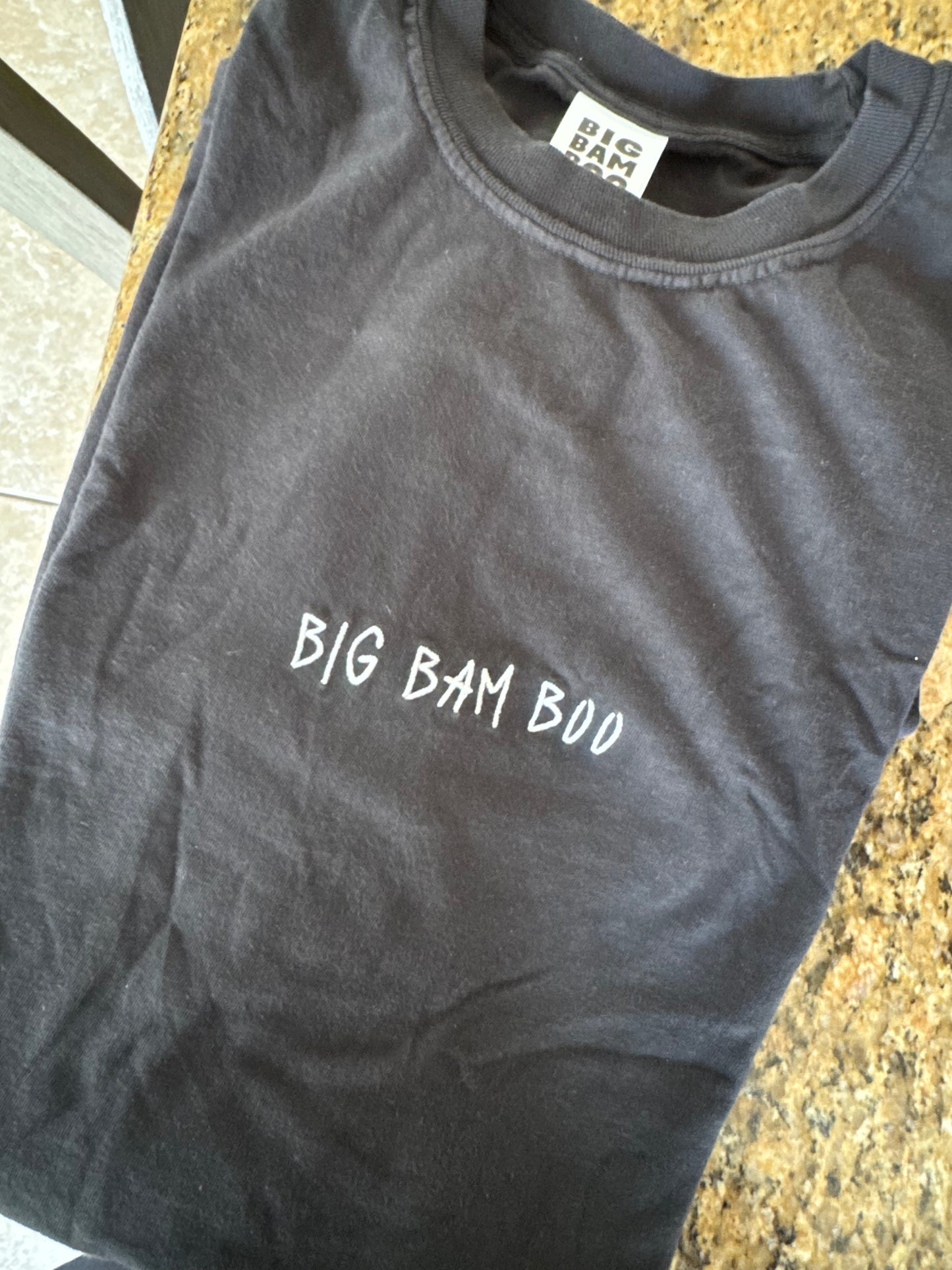 Big Bam Boo Embroidered Tee Black